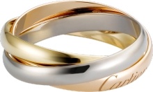 卡地亚TRINITY戒指，小号款 18K白金，18K黄金，18K玫瑰金回收